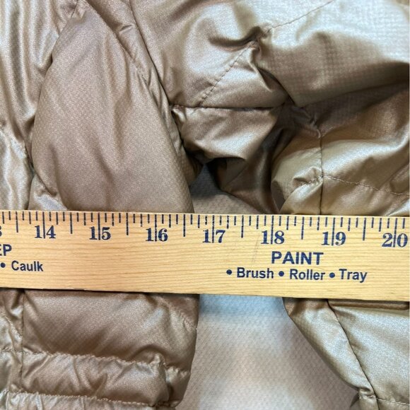 Talbots Womens Puffer Coat Jacket Petite Gold Quilted Full Zip Cozy Winter - Picture 8 of 15